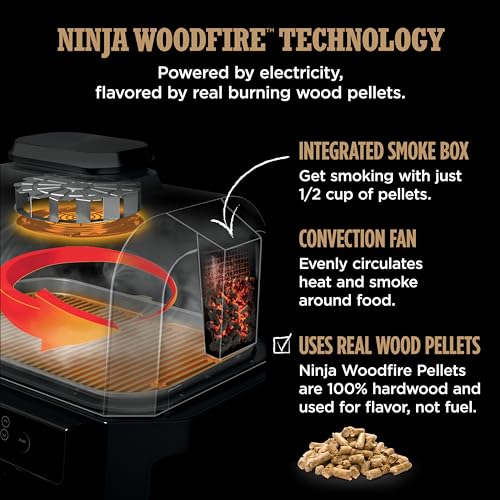 Ninja OG951 Woodfire Pro Connect Premium Xl Outdoor Grill & Smoker, Bluetooth, App Enabled, 7-In-1 Master Grill, Bbq Smoker, Outdoor Air Fryer, Woodfire Technology, 2 Built-In Thermometers thumb #6