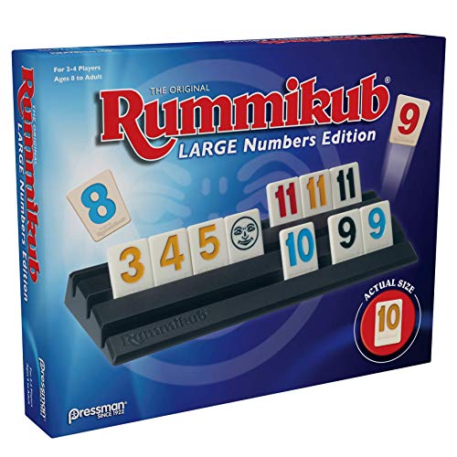 Pressman Rummikub Large Numbers Edition - The Original Rummy Tile Game Blue, 5" - Image 5