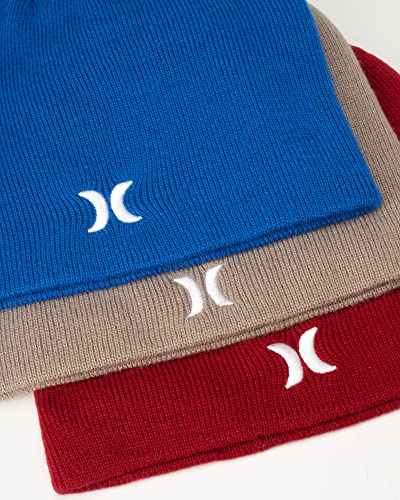 Image of Hurley Mens Beanie Icon Staples Lightweight Winter Hat | Lightweight Classic Loose Knit Fabric Delivers All-Day Warmth and Comfort for Casual Wear, Skiing or Snowboarding