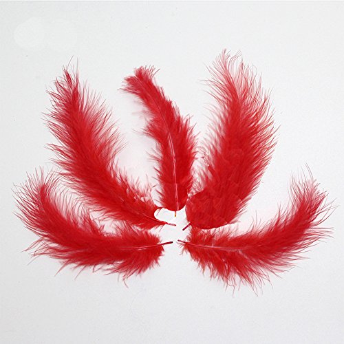 100 Pcs 5-6 Inches Ostrich Feathers in Bulk White Feathers for Crafts Bulk&Party&Wedding Feathers for Centerpieces Home Wedding Decorations Feathers (9 Red)