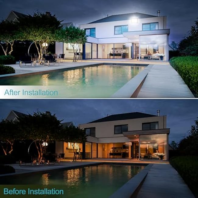 150W LED Flood Light, 18000LM Outside Lights for Yard Plug in Durable IP66 Waterproof 6500K Daylight White Outdoor Security Lights for Garage Lawn Garden Backyard Patio with 10FT Cord, 2 Pack