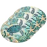 Sea Turtle Nautical Theme Scrub Sponges Expanding Coastal Starfish Shell Kitchen Cleaning Sponge Washing Dishes Non-Scratch Compressed Sponges Foam Compostable Pop up Sponges 3 Pieces