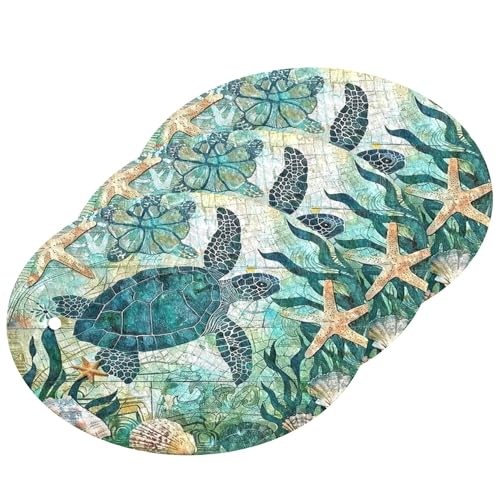 Sea Turtle Nautical Theme Scrub Sponges Expanding Coastal Starfish Shell Kitchen Cleaning Sponge Washing Dishes Non-Scratch Compressed Sponges Foam Compostable Pop up Sponges 3 Pieces
