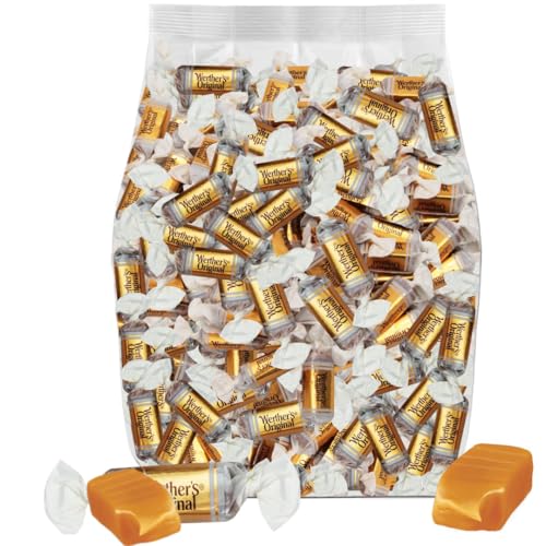 Werthr's Original Chewy Caramel Candy 1 Pound Individually Wrapped Healthy Sweet Caramel Bites, Melts in Your Mouth in a Satisfying Creamy Way - image 1