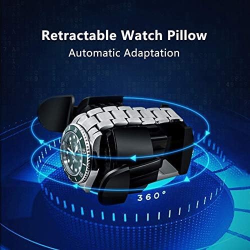 FENOKD Mechanical Watch Shaker Automatic Watch Winder 4 Remote Control LCD Screen Display Built-in Illumination Silent Motor Adjustable Watch Pillows