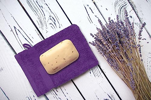 Zuperia Premium Bath Mitts - 100% Cotton (6X9 Inches, 12 Pack, Multicolor) European Style Washcloths With Loop thumb #8