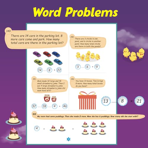Image of Maths Activity Book for Kids, 200+ Single & Double-Digit Addition & Subtraction Book with 500+ Free Worksheets, Early Learning Book for 3-7 Years
