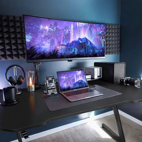Homall Gaming Desk 80 x 52 cm PC Computer Desk Z Shaped Computer Table PC Gaming Table Gamer Desk for Home Office, Desk with Headphone Hook, Black - Image 3