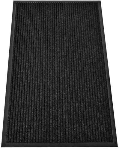 SRDDQLC Door Floor Mat Commercial Grade Large Size Heavy Duty Tough Entry Collection Slip Skid Entrance Mat with Rubber Backing Low Profile and Easy to Clean Indoor Outdoor Rug,3x4FT,Black
