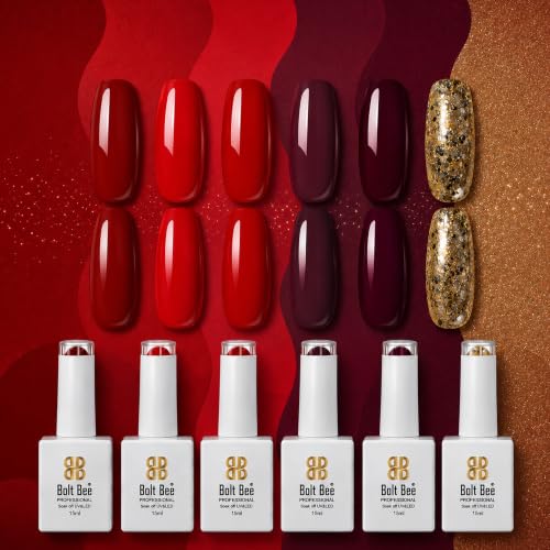 Image of Bolt Bee Gel Polish Kit - 6 Colors Sakura White Nude Gel Nail Polish Set | Spring Pastel Soak Off UV LED Gel Polish for Nail Art | Long Lasting Salon Finish Manicure Kit for Home Use (20ml Each)