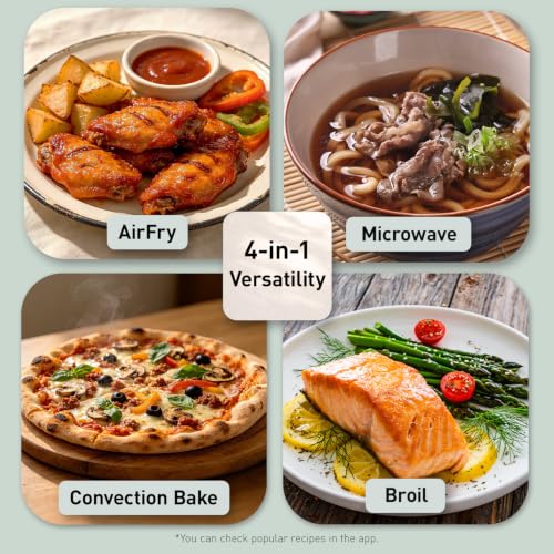 Image of Panasonic HomeChef 4-in-1 Countertop Microwave Air Fryer Combo, Time-Saving 20 Presets + App-Linked Recipes, 1000W 1.2 cu ft Inverter Multi Oven & Convection Tech - NN-CV87QS Stainless Steel