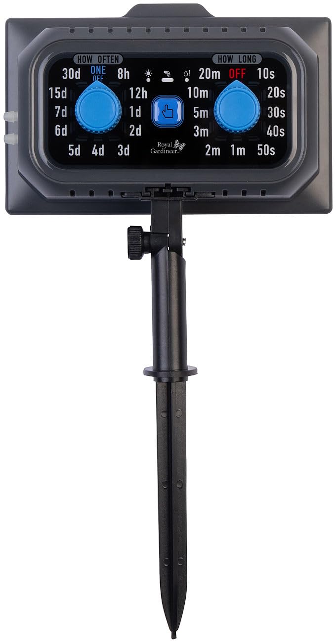 Royal Gardineer Bewässerung System Sets: 2er-Set Solar-Bewässerungssystem für 30 Pflanzen, Pumpe, bis 45 l/Std. (Bewässerung mit Solarpanel, Bewässerungscomputer mit Pumpe)