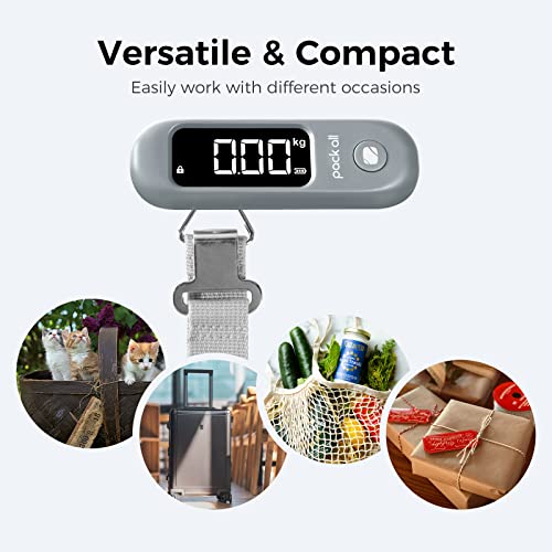 pack all 110 Lbs Luggage Scale, Digital Handheld Baggage Scale, Travel Suitcase Weight Scale with LCD Display, Battery Included, Rock Grey - Image 6