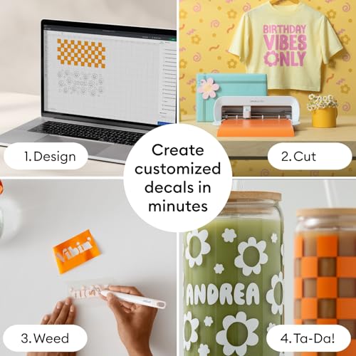 Image of Cricut Joy Xtra Cutting Machine and Smart Vinyl Bundle for Labels, Decals & Custom Projects - Includes Rainbow Permanent Vinyl, Transfer Tape, Tools & Design Guides