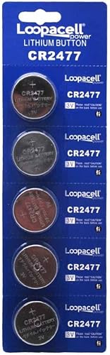 Pila de litio CR2477 de 3 V, repuesto para batería de litio Panasonic CR2477 de 3 V (paquete de 5)