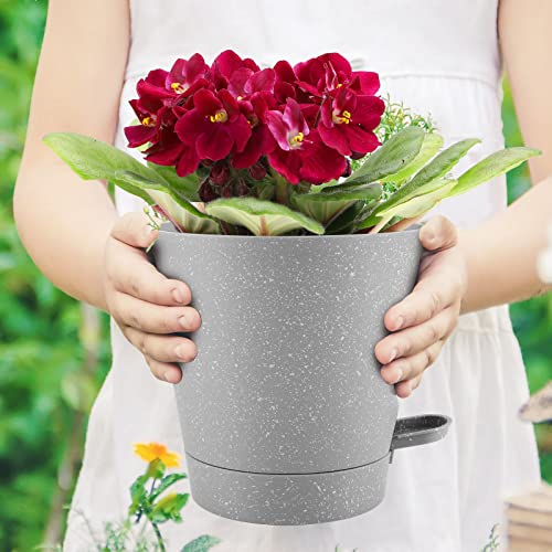 Ten-stone-Plant-Pots-5Pcs-65-Self-Watering-Planters-African-Violet-Pots-with-Attached-Tray-Reservoir-and-Watering-Lip-for-Most-Indoor-Outdoor-Plants-and-Flowers-Grey-65inch Ten-stone-Plant-Pots-5Pcs-65-Self-Watering-Planters-African-Violet-Pots-with-Attached-Tray-Reservoir-and-Watering-Lip-for-Most-Indoor-Outdoor-Plants-and-Flowers-Grey-65inch