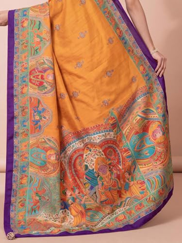 AKHILAM mustard kanjivaram silk saree in pure silk – image 7