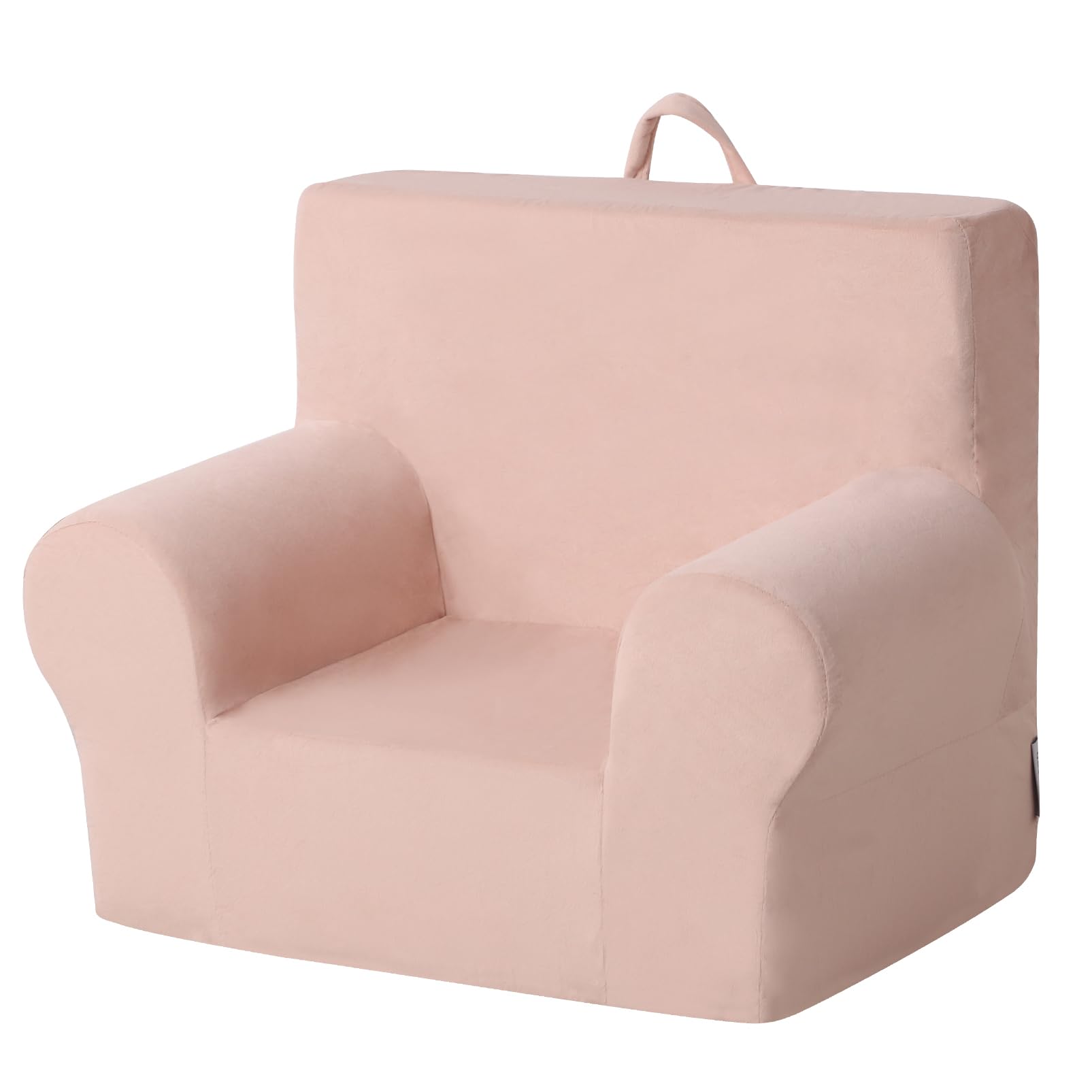 Getifun Toddler Sofa Couch, Comfy Velvet Toddler Foam Sofa Chair, Soft Baby Foldable Armchair for Boys and Girls (Pink)