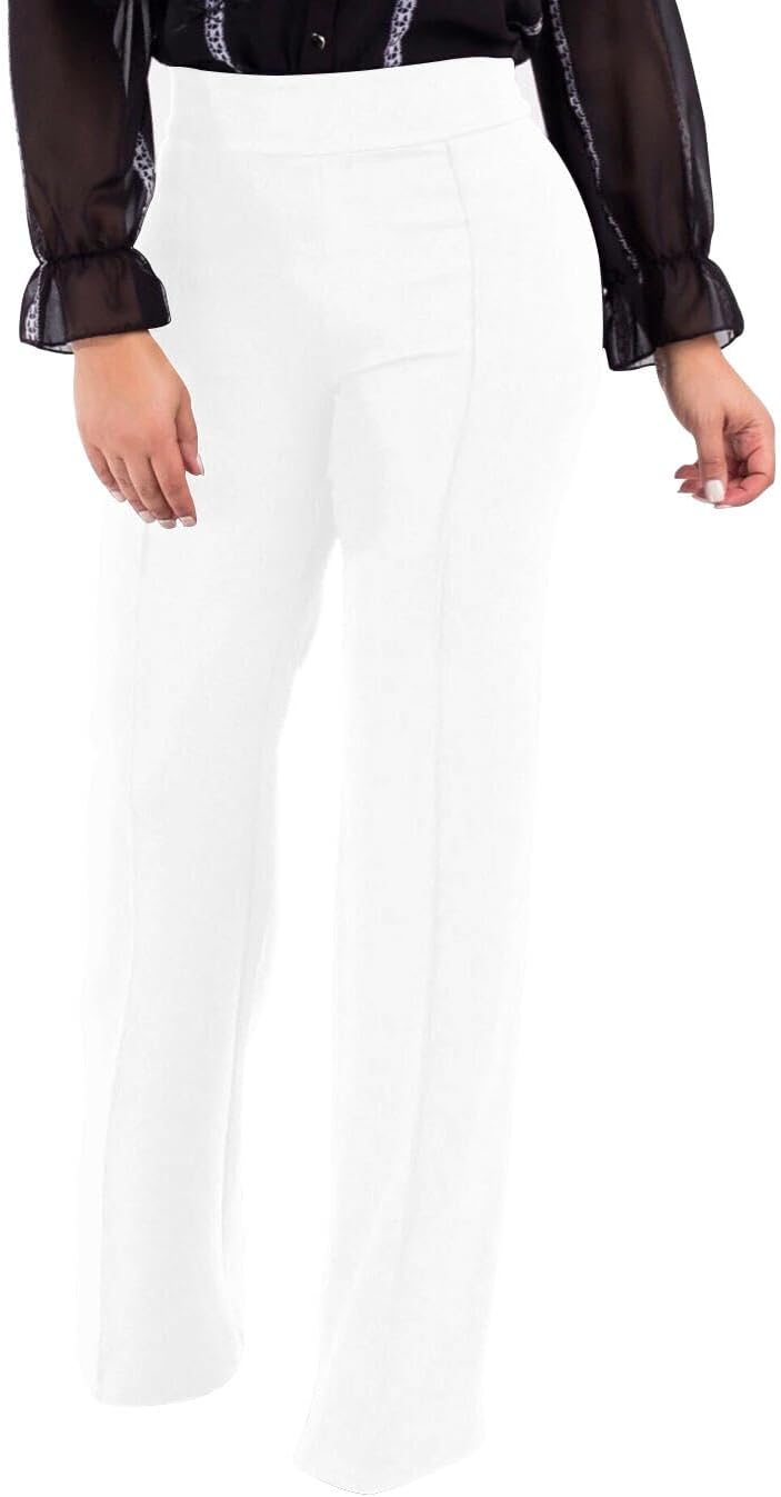 PINSV Women's High Waisted Stretchy Bootcut Pull On Dress Pants Casual Work Pants - Image 4