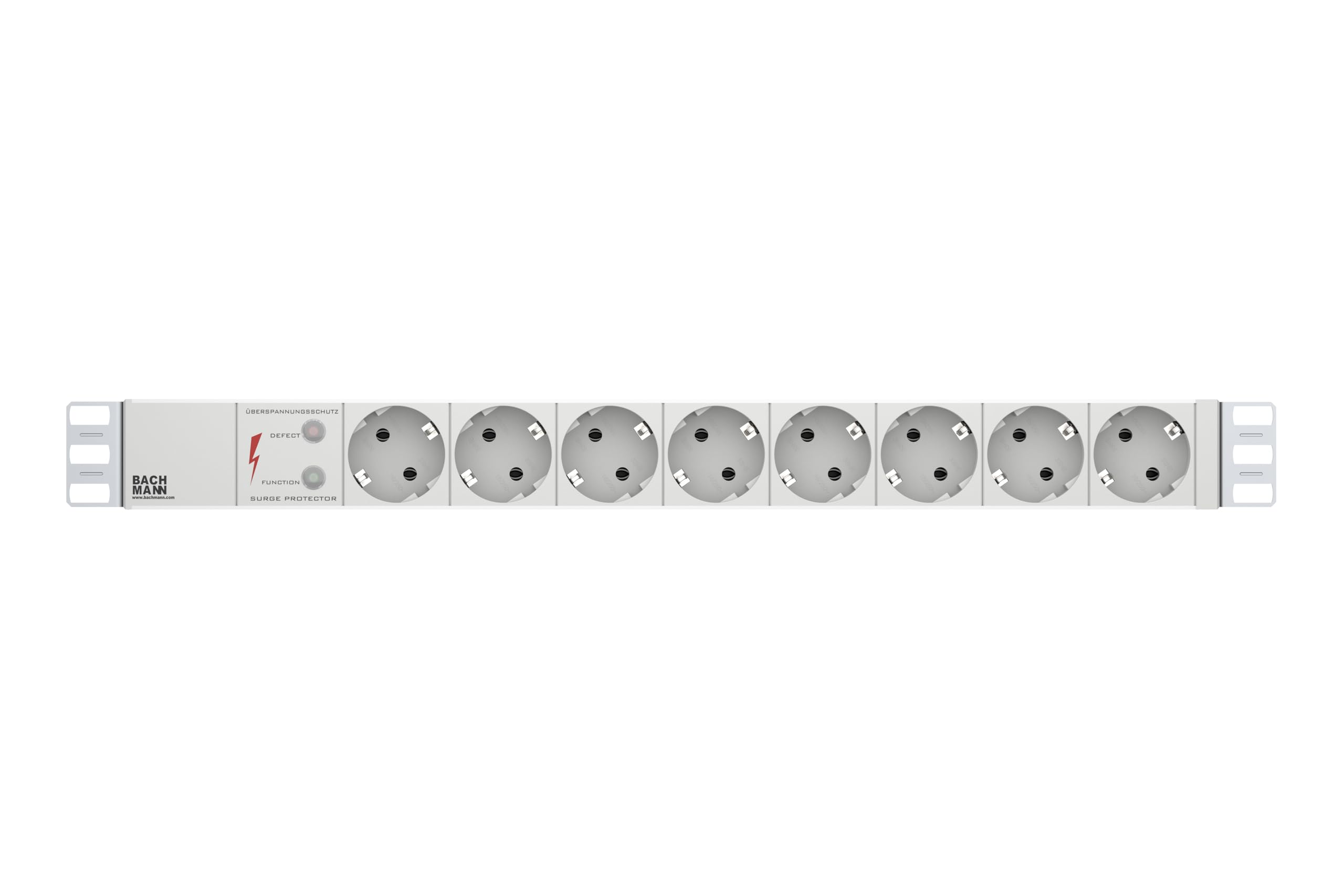 Bachmann - Regleta de 8 tomas, cable de 2 m, color plateado