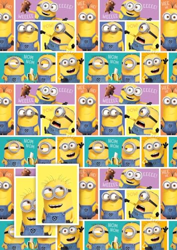 Product Image of the Danilo Despicable Me Wrapping Paper, Despicable Me Gift Wrap 2 Sheets Of Gift Wrap And 2 Gift Tags