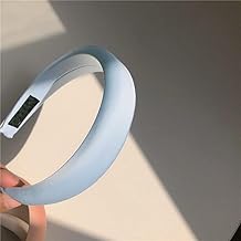 Haarreif, Retro-Satin-Stirnband Einfaches Breitkrempiges Einfarbiger Haarschmuck Geflochtenes für Damen und Mädchen, für Dating Urlaub Reisen Yoga Wiedervereinigung, Himmelblau