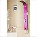 Produktbild QYJ Edelstahl Duschpaneel Thermostatduschsäule Rainshowers Anzug Silber Gebürstet Rückenmassage,Pink