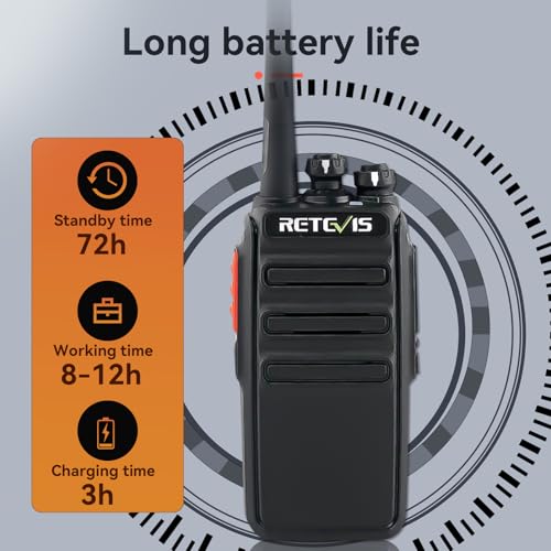 Retevis H-777S Walkie Talkies Long Range,Heavy Duty Portable FRS Two-Way Radios, Hands Free,Safe Call,Rugged Commercial 2 Way Radios with Gang Charger,for Warehouse, Churches,Jobsite(6 Pack) - Image 7