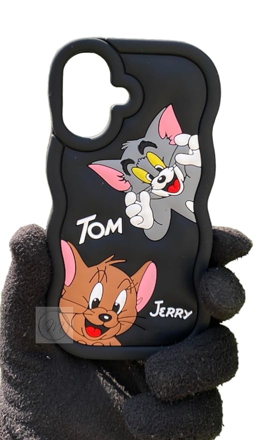 Image of MIDOS Back Cover Compatible with iPhone 17, 3D Soft Silicone 3D Cute Cartoon Full Protective Case for iPhone 17 (Black)