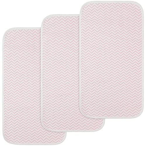 Image of BlueSnail Ultra Soft and Absorbt Quilted Fiber Waterproof Changing Pad Liner 3pk (Pink)