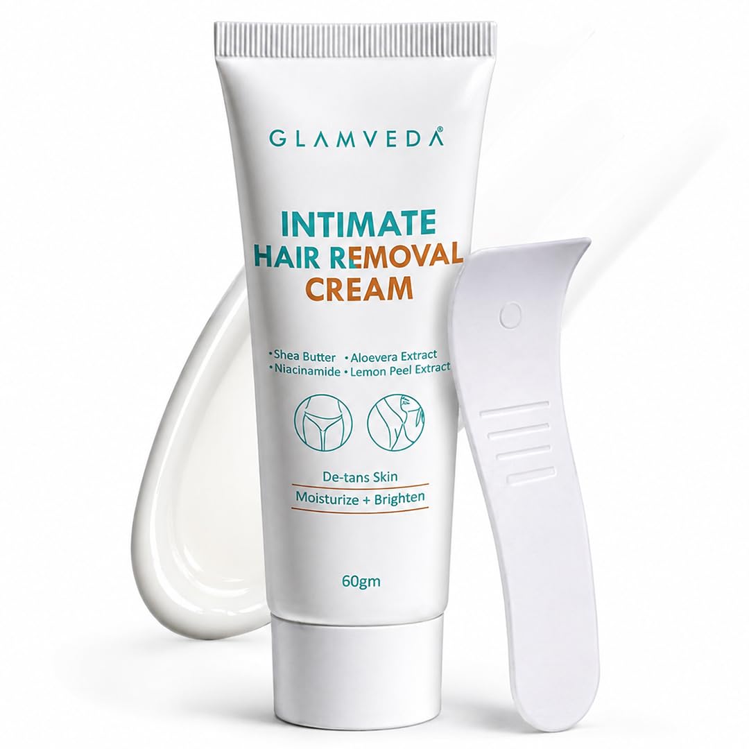 Glamveda Intimate Hair Removal Cream for Women For Sensitive Skin 60g | Suitable for Legs, Underarms, Bikini Line | With Aloevera Extract | Brighten, Non Irritating Painless Private Part Hair Remover-image-28