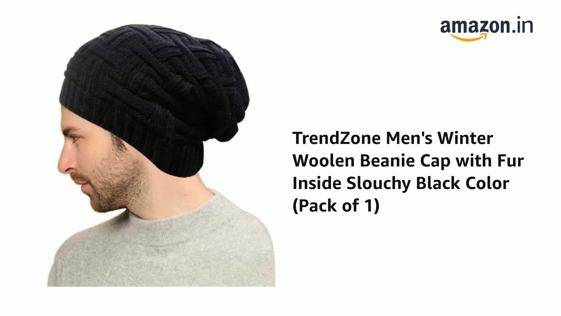 【新品】 VALLAD BEANIE CAP BLK/WHT Buy INVINCIBLE Black Unisex Winter Woolen Beanie Cap for Men