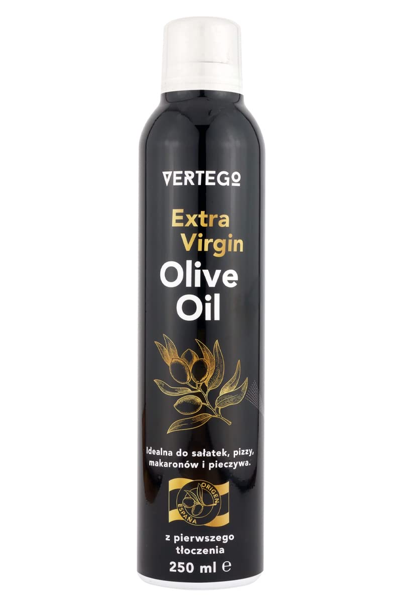 VERTEGO Nativ Extra Virgin Olive Oil Spray Olivenöl Spray Sprühflasche Hergestellt aus in Spanien geernteten und gepressten Oliven Extra Virgin für Pizzas, Salate, Dressings und Brote 1 x 250 ml
