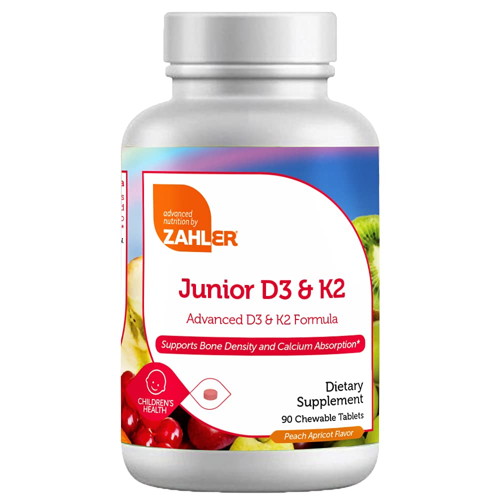 Zahler Junior D3 K2 Chewable 2000IU, Great Tasting Chewable Vitamin D