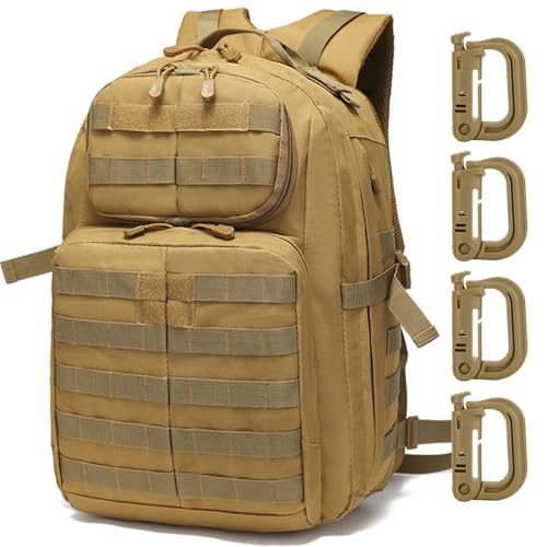 MUCHER Zaino militare da 40 l, zaino tattico da uomo con 4 ganci, grande zaino da trekking Molle Esercito Assault Zaino per escursioni, caccia, trekking e campeggio e attività all'aperto
