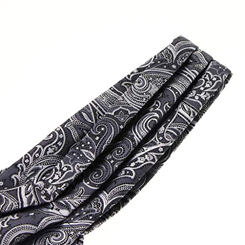 Fityle Mens Casamento Gravata Formal Ascot Scrunch Auto Pescoço Gravata Bolso Conjunto Quadrado - Pa
