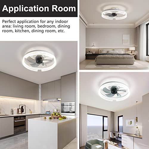 Ventilateur de plafond moderne silencieux avec lampe télécommandée 6 vitesses - 7