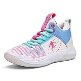 DHOVOR Boys Girls Basketball Shoes Kids Fashion Sneakers Basketball Trainers Non-Slip Sports Shoes for Girls Indoor and Outdoor (Little Kid/Big Kid) Pink