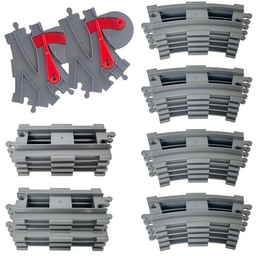 Happyxm Bausteine Zug Schienen Set-32 Stück City Eisenbahn Schienen for...