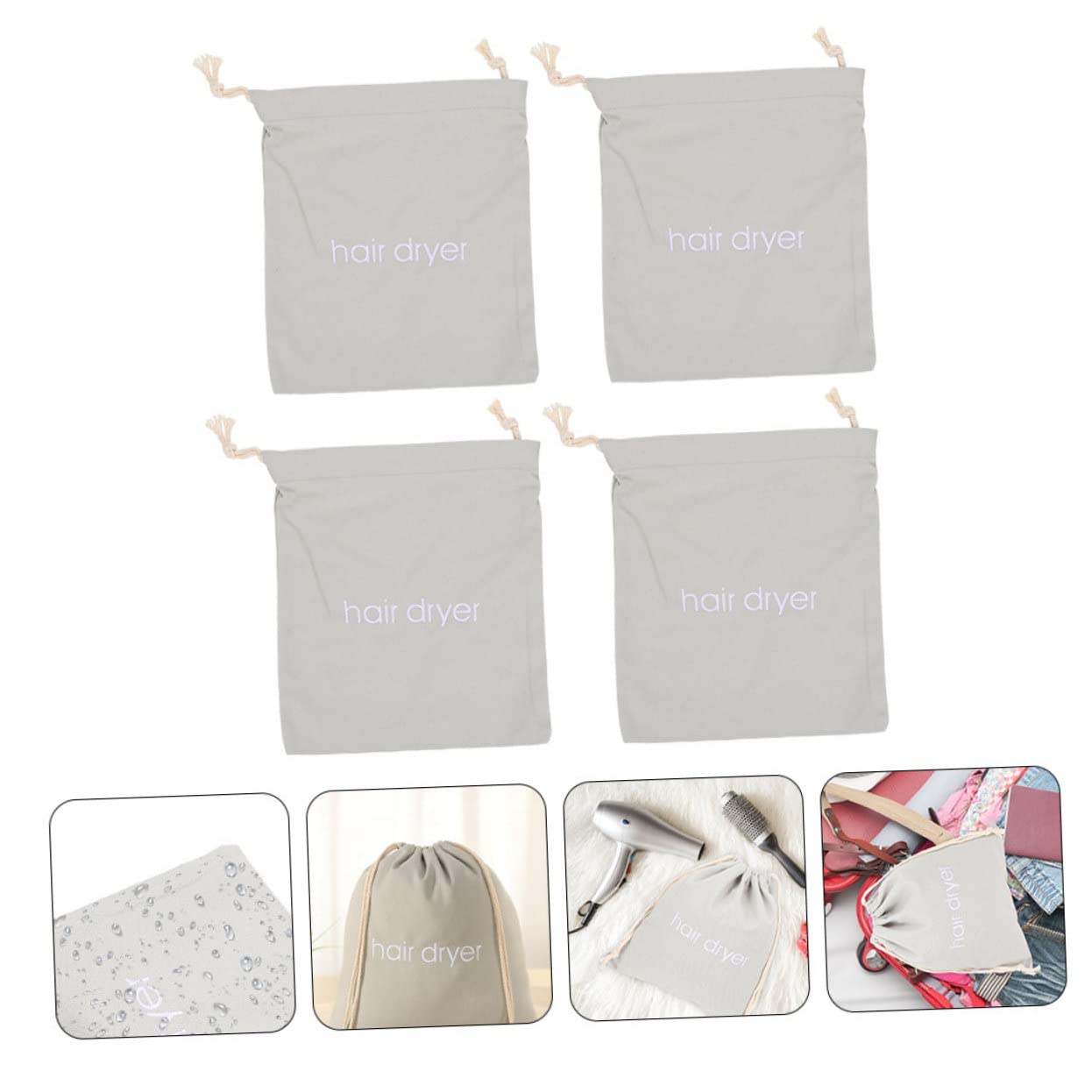 8 Piezas Bolsa De Almacenamiento para Secador De Pelo Bolsas De Maquillaje Portátiles a De Secador De Pelo Secador De Pelo o con Cordón Tela Viajar Universal Secadora