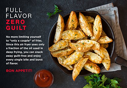 image for Chefman 6.5 Liter Quart Air Fryer with Space Saving Flat Basket Oil Ho