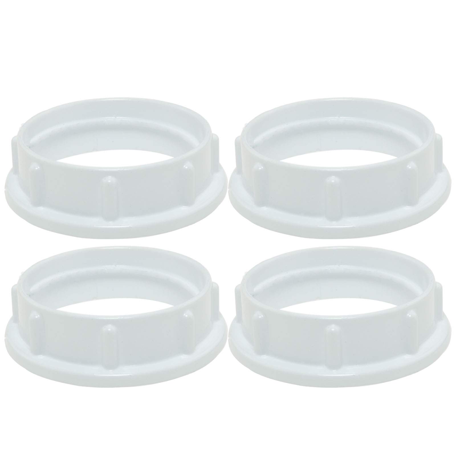 DTTRA 4pcs White Color/For Thread Diameter 1-1/2 Inches Lampshade Shadow Ring, Light Socket Shade Ring, Aluminum Threaded Socket Ring for Medium Base E26 Sockets,