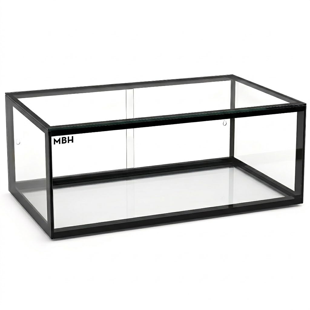 MBH - Vitrina Expositora Neutra de Sobremostrador 55x33 cm, Cristal Recto Templado, 1 Piso, sin Iluminación LED, Puertas Traseras Correderas, para Bar, Cafetería, Restaurante, Bollería y Repostería.