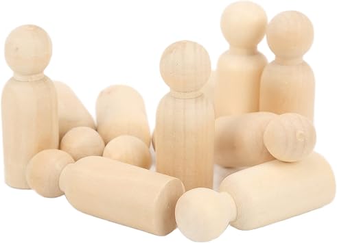 Zerodis 10Pcs Unfinished Wooden Peg Doll,75mm / 3.0in Wooden Figures Decorative Peg Doll People for Kids Quality People Shapes Great for DIY Arts CraftsBoy