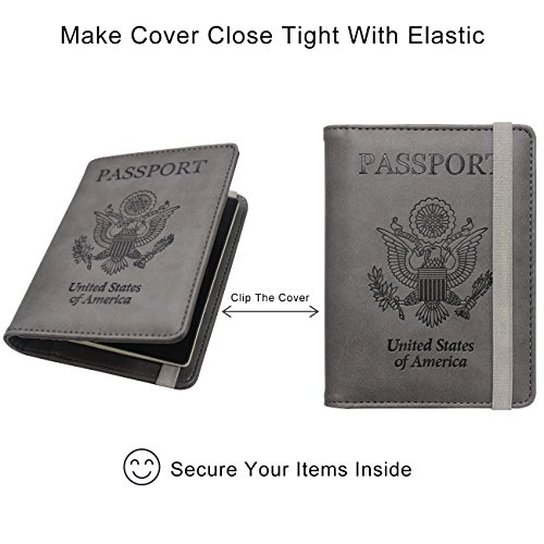 Image of WALNEW RFID Passport Holder for Travel, Passport Wallet with Pen Holder | RFID Blocking, PU Leather, Passport Book Card Holder Case for Women Men, Travelling Accessories