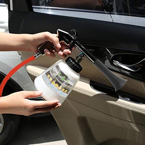 Autowäsche Lanze Auto-Luft-Reinigungsfläche Innenaußen-Luft-Air-Waschen-Werkzeugstecker Auto Motorrad Glasfenster-Lederreiniger Schaumlanze (Color : Black)