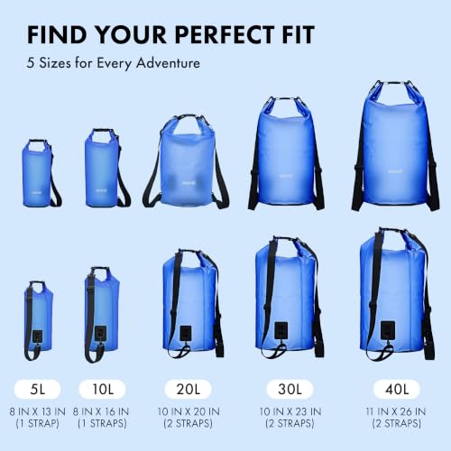 Mavie Bolsa Seca Impermeable, Saco Roll Top para Camping en Kayak Azul, 10L miniatura 7