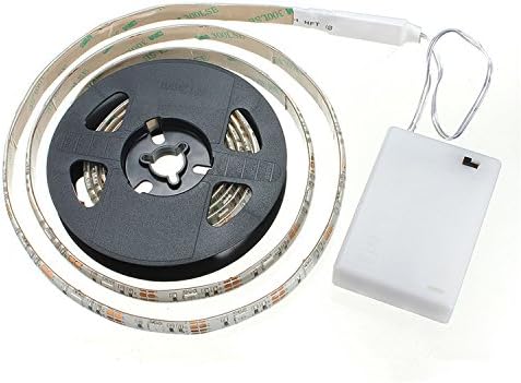 cuzile LED Light Strip Flexible Warm White 200cm 66in + Battery box + Switch Battery Powered