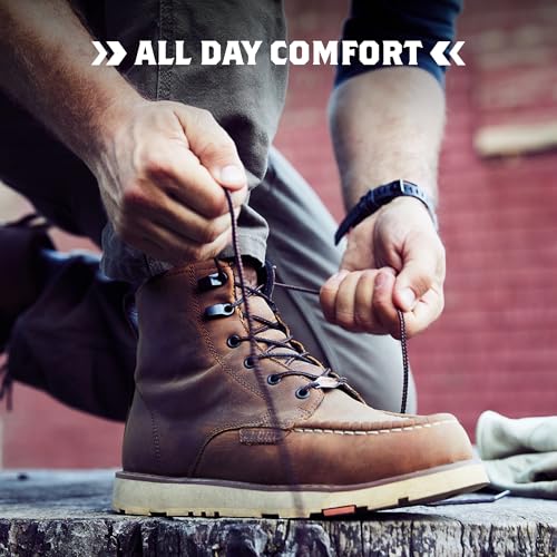Brunt 112-20021-12 Marin (Comp Toe) - Men’S Size 12, Brown - 6 Inch Waterproof Safety Toe Wedge Work Boot - Eh Rated - Slip + Oil Resistant - Adjustable Width System thumb #3