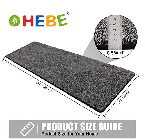 Hebe Hallway Runner Rug 24”X71” Front Door Mat Non Slip Absorbent Inside Mud Dirts Trapper Mats Washable Entrance Mats For Dogs Shoes Scraper Mat Carpet Laundry Kitchen Mat #TOP6